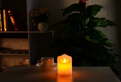 USB Rechargeable Flameless Electric Candle Lamp Dripped Paraffin Wax Dancing Moving Wick Home Party Bar Pillar Candles W/Remote