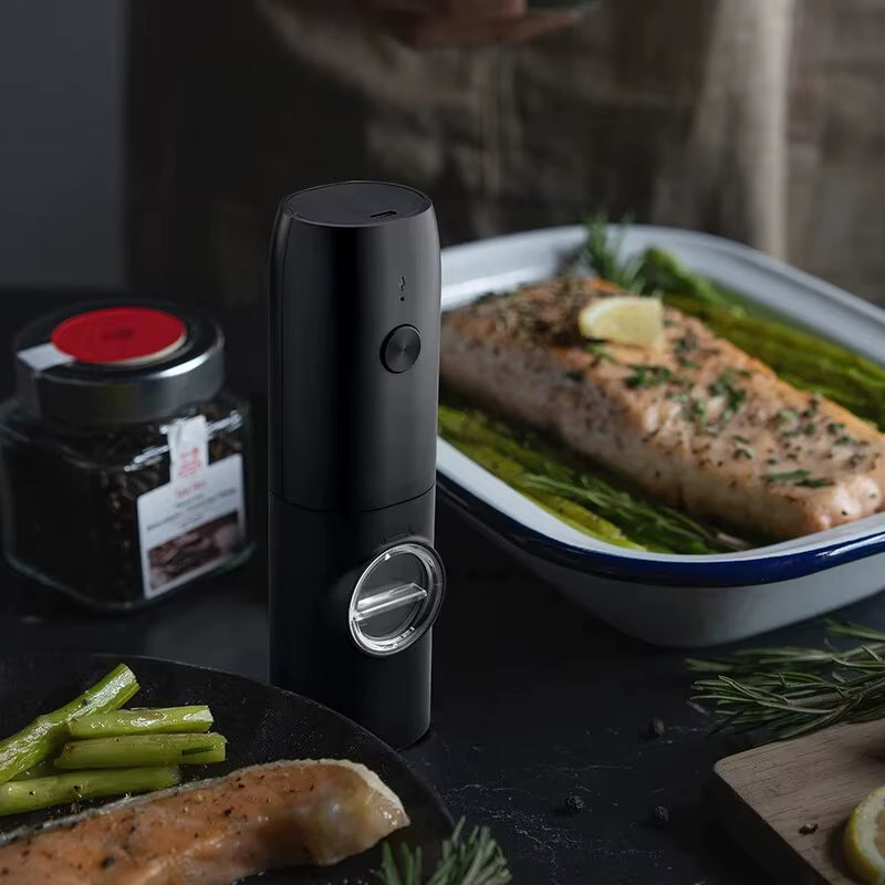 Rechargeable USB Electric Automatic Salt and Pepper Grinder Set Gravity Spice Mill Adjustable Spices Grinder Kitchen Tools