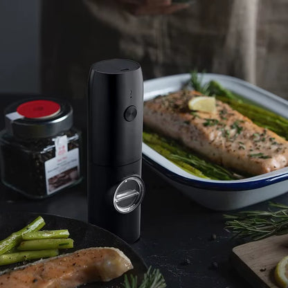 Rechargeable USB Electric Automatic Salt and Pepper Grinder Set Gravity Spice Mill Adjustable Spices Grinder Kitchen Tools